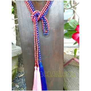 2color double necklaces scarves beads crystal